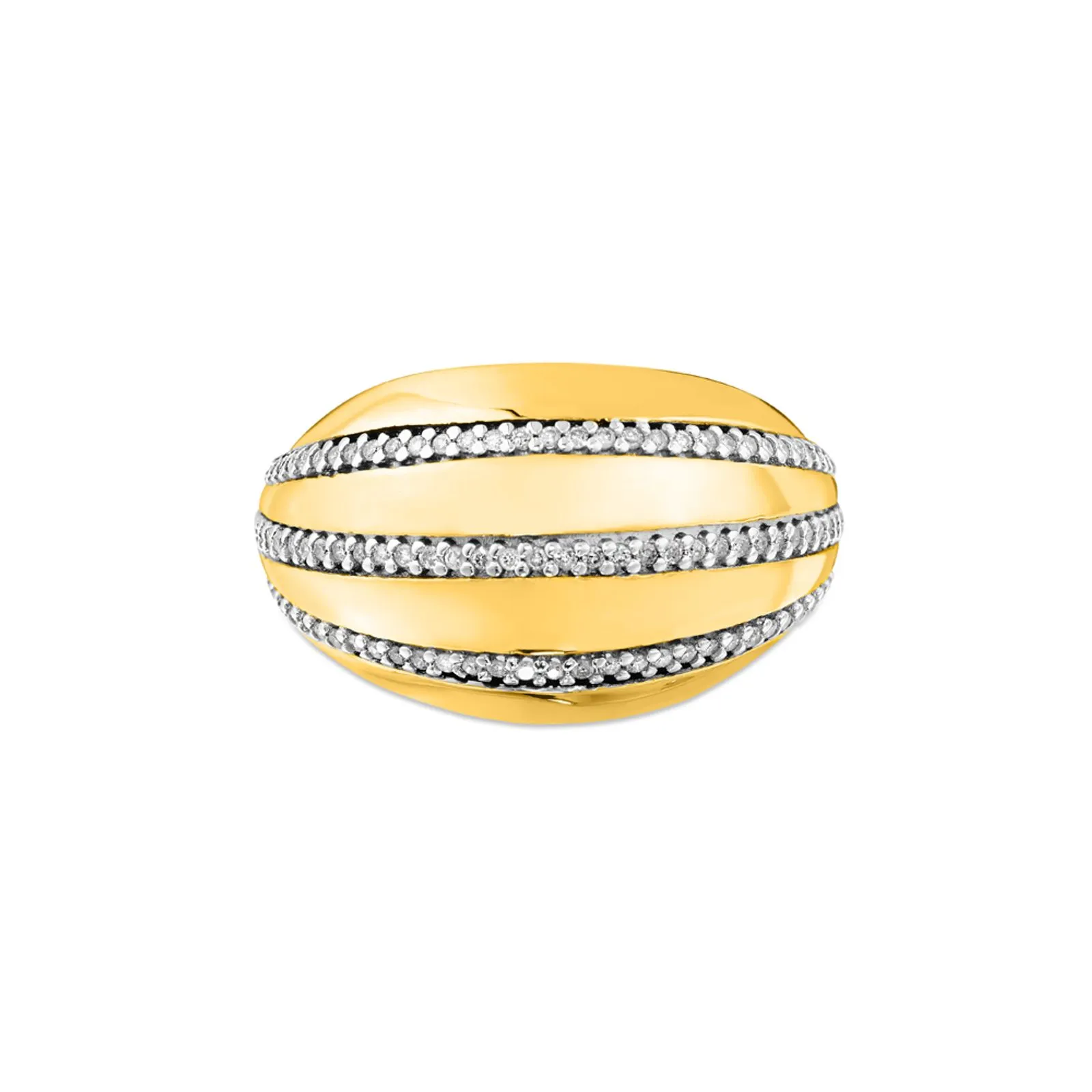Anel Mykonos em Prata 925 e Ouro Amarelo 18k com Diamantes