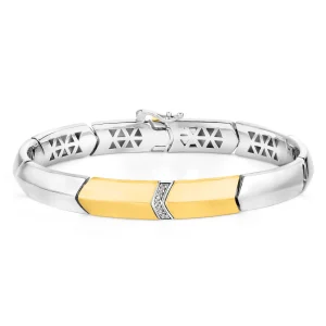 Pulseira Astrale em Prata 925 e Ouro Amarelo 18k com Diamantes