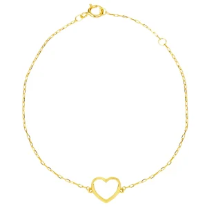 Pulseira Teen Coração em Ouro Amarelo 18k