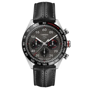 Relógio Tag Heuer Carrera Masculino Couro Preto