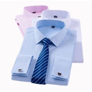 Camisa Social Punho Duplo Slim + Abotoadura