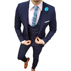 Terno Slim Masculino Azul Marinho Completo
