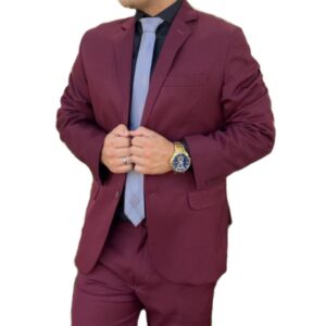 Terno Slim Masculino Microfibra Bordo